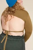 Olive Open Back Shirt