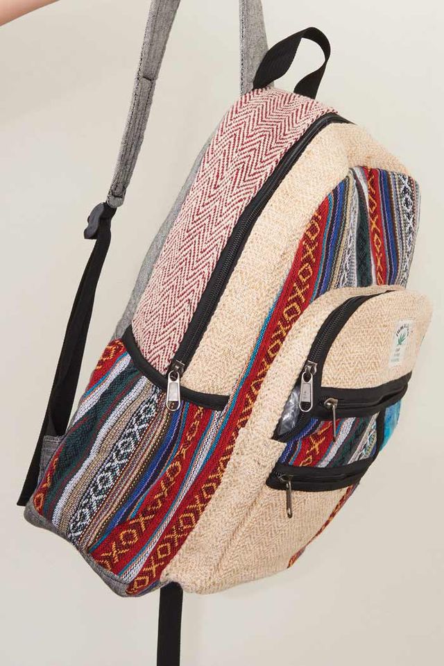 Small Rainbow Hemp Jacquard Backpack