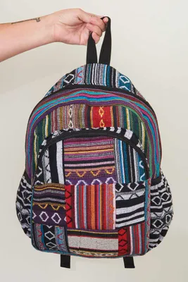 Small Patchwork Jacquard Backpack
