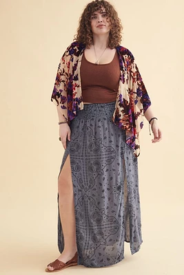 Paisley Maxi Slit Skirt