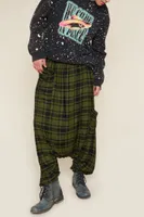 Green and Black Plaid Harem Pants