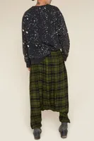 Green and Black Plaid Harem Pants