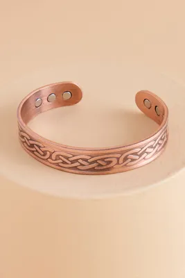 Celtic Knot Magnetized Natural Copper Bracelet