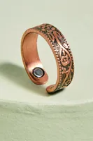 Floral Magnetized Natural Copper Ring