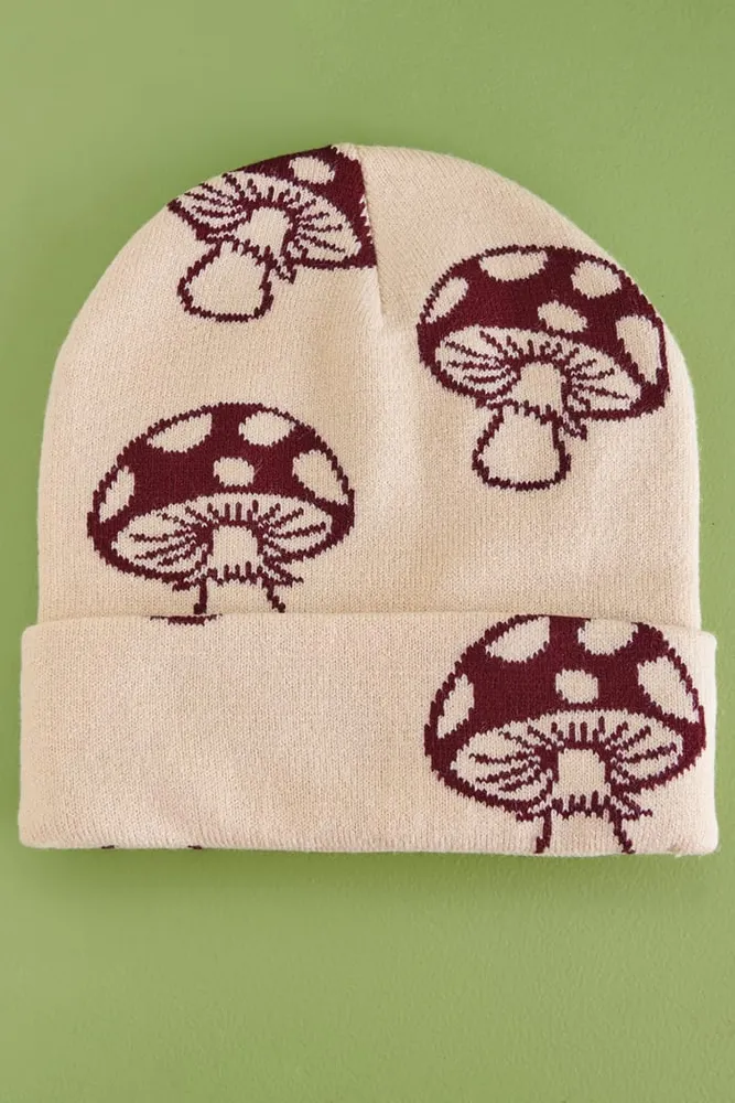 Mushroom Foldover Beanie