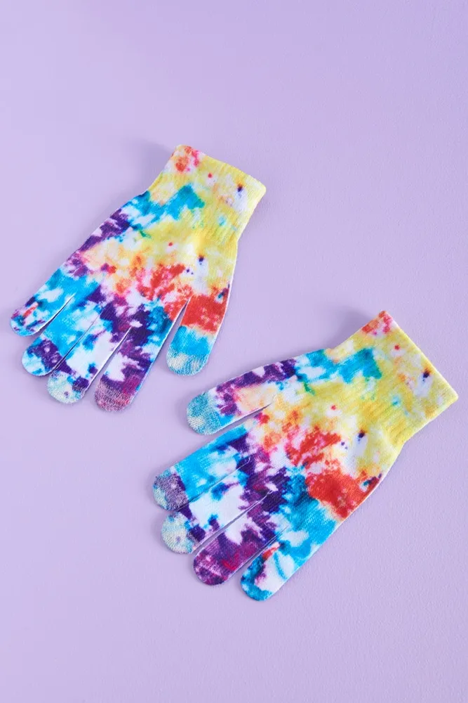 Rainbow Tie Dye Tech Gloves