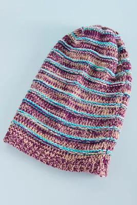 Frosted Purple Oversized Beanie