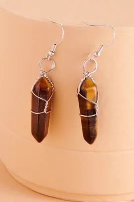 Wire Wrapped Tiger's Eye Earrings