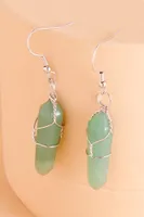 Wire Wrapped Green Aventurine Earrings