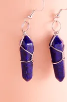 Wire Wrapped Lapis Lazuli Earrings