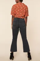 Black Cropped Flare Jeans