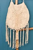 Cream Crochet Crossbody Bag