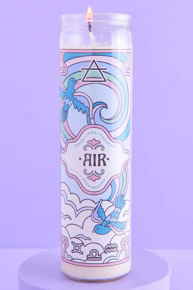 White Floral Air Zodiac Prayer Candle (EB Exclusive)