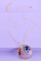 Genuine Stone Gold Tree of Life Necklace