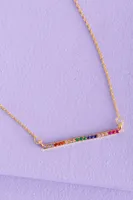 Rainbow Stone Bar Necklace