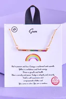 Rainbow Stone Bar Necklace
