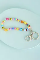 Smiley Face Beaded Bag Charm