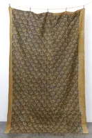 Neutral Triangle Tile Kantha Large Throw Blanket