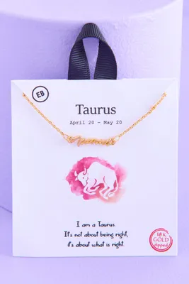 Gold Taurus  Necklace