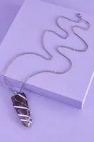 Amethyst Spiral Wrapped Necklace