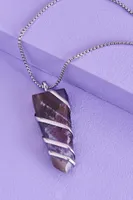 Amethyst Spiral Wrapped Necklace