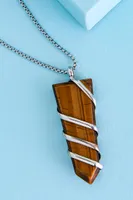 Tiger’s Eye Spiral Wrapped Necklace