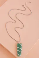 Green Aventurine Spiral Wrapped Necklace
