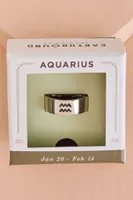 Chunky Brass Aquarius Ring