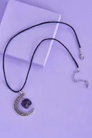 Amethyst Crescent Moon Necklace