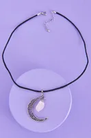 Rose Quartz Crescent Moon Necklace