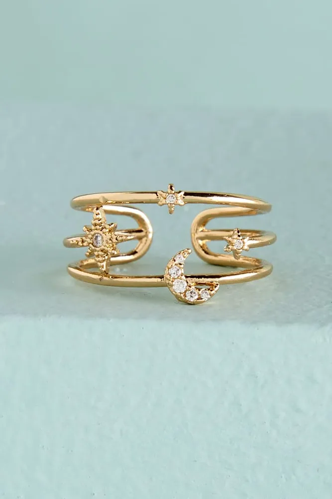 Golden Skies Adjustable Ring