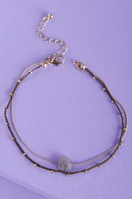 Labradorite Bead Layer Anklet