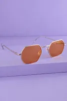Clear Orange Geo Sunglasses
