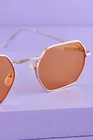Clear Orange Geo Sunglasses