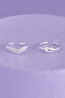 Silver Knot Toe Ring Set