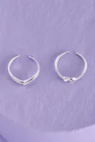 Silver Knot Toe Ring Set