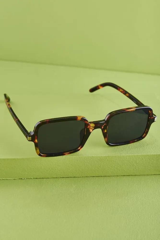 "Rectangle Tortoise Shell Sunglasses