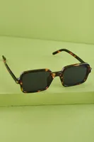 "Rectangle Tortoise Shell Sunglasses