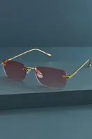 Soft Pink Retro Rectangle Sunglasses