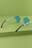 Blue Stone Retro Round Sunglasses