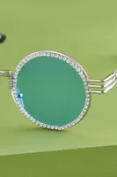 Blue Stone Retro Round Sunglasses