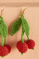 Beaded Cherry Cluster Earrings