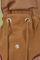 Brown Floral Tassel Backpack
