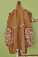 Brown Floral Tassel Backpack