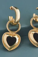 Gold Chunky Heart Hoop Earrings