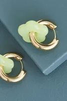 Neon Flower Hoop Earrings