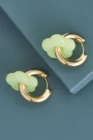 Neon Flower Hoop Earrings