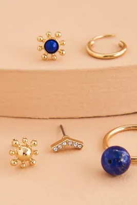 Lapis Sun Earring Set