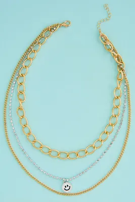 All Smiles Layered Chain Necklace