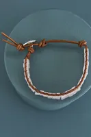 Leather Rose Quartz Bracelet